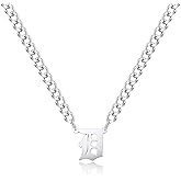 GILIEYER Gothic Initial Necklace for Men, Stainless Steel Cuban Link Chain Pendant Neckless for Mens Womens Old English Initial A-Z Letter Name Personalized Necklace Jewelry Gifts for Him