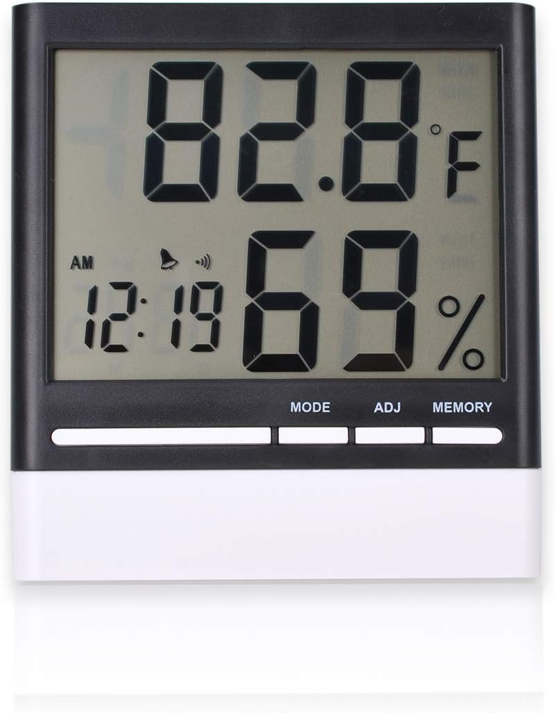 Humidity Monitor Digital Indoor Hygrometer with LCD Display Temperature Gauge Humidity Meter for Home or Greenhouse, Basement or Office.