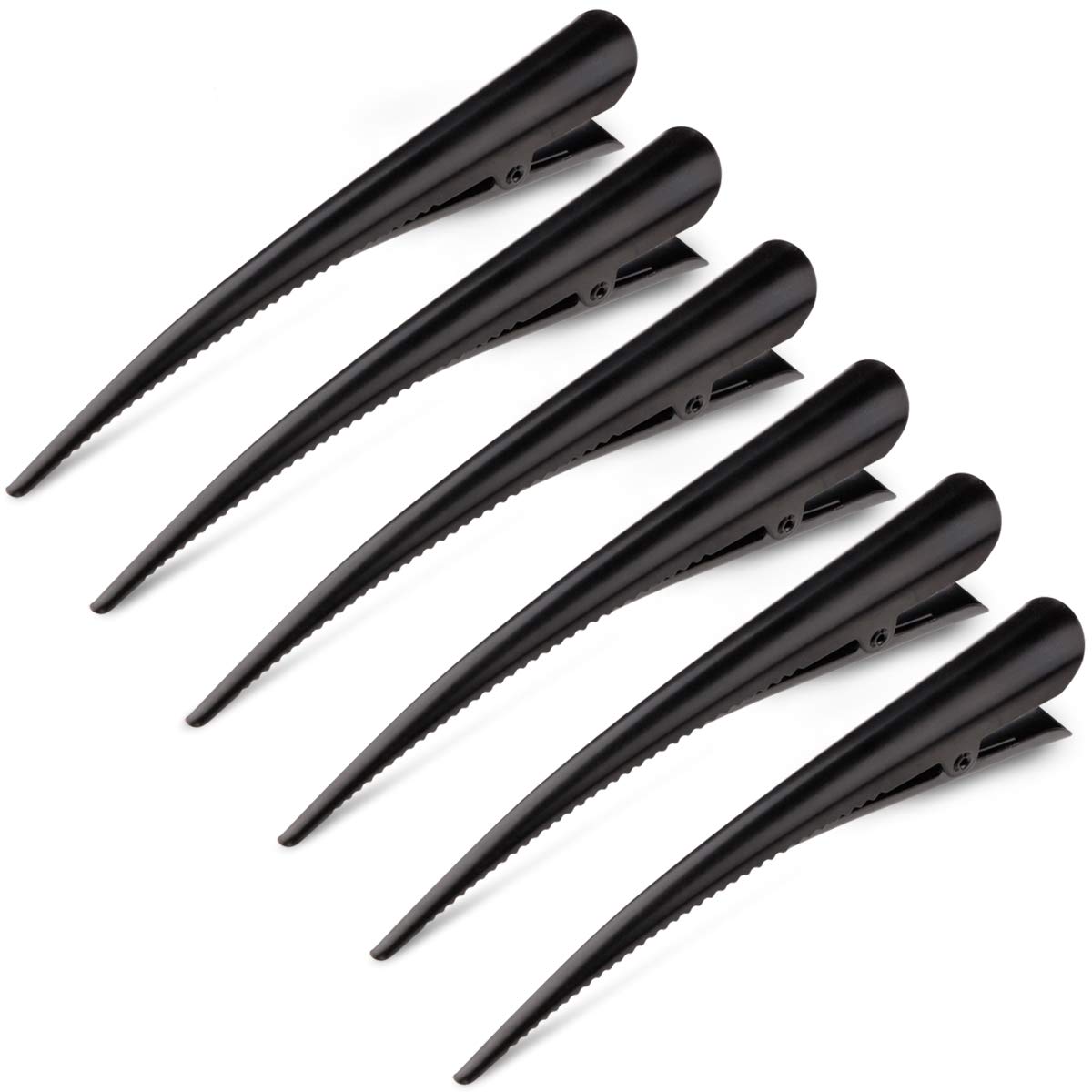 Large Alligator Hair Clips for Styling Salon Sectioning, GLAMFIELDS 5 inch Rust-Proof Durable Non-Slip Duckbill Metal Clips for Women Thick and Thin Hair (6 Pack) Black : Beauty