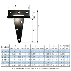 HLMOptimo Heavy Duty T Hinge Tee Hinge T Strap