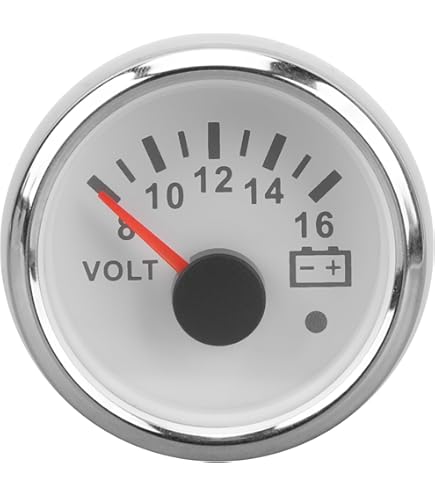 Akozon Jauge De Tension Batterie LED Étanche IP67 Avec Alarme - Voltmetre Universel 2 Pouces Pour Voiture Et Bateau