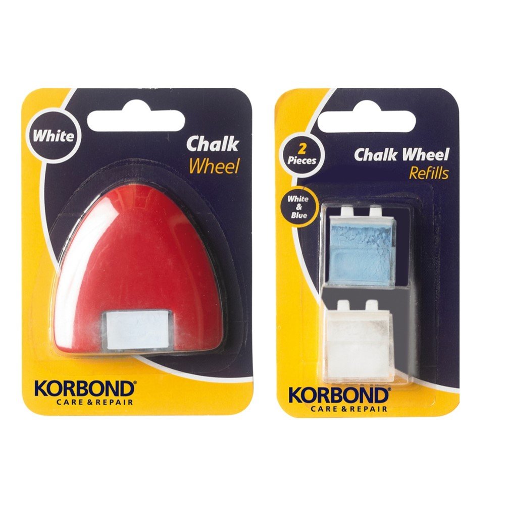 Korbond Tailors Chalk Wheel Plus Twin Pack of Chalk Refill Capsules