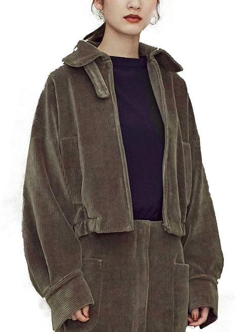 Amazon ナノユニバース Odorantes オドラント ジャケット Od コーデュロイ衿付きショートブルゾン レディース Free Size グレー コート ジャケット 通販