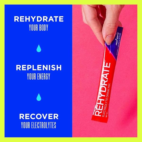 ADVOCARE REHYDRATE – ELECTROLYTE DRINK MIX – INCLUDES MAGNESIUM, SODIUM, POTASSIUM & CALCIUM – ANTIOXIDANT & AMINO ACID FORTIFIED – HYDRATION & RECOVERY – FRUIT PUNCH, 15 STICK PACKS (6.3 OZ)