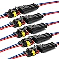 YETOR Way Car Waterproof Electrical Connector,16 AWG 3 pin Plug Auto Electrical Wire Connectors Marine for Car, Truck, Boat, and Other Wire Connections.(5 Pack)¡­