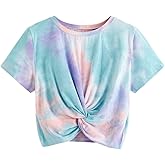SweatyRocks Women's Casual Twist Front Short Sleeve Crop Top T-Shirt