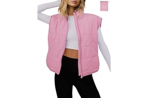LAMISSCHE Womens Puffer Vest Winter Lightweight Quilted Jackets Sleeveless Zip Up Fall Outfits Puffy Running Coat