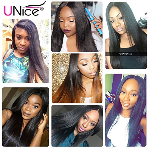 Unice Hair Natural Color 16 18 20inch Brazilian Straight Hair 3 Bundles 100% Unprocessed Brazilian Virgin Human Hair Weave Extensions