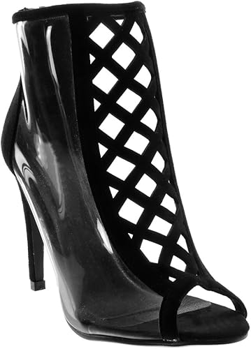 Angkorly Chaussure Mode Bottine Stiletto Peep Toe Chic Femme Transparent Lanieres Croisees Talon Haut Aiguille 10 5 Cm Amazon Fr Chaussures Et Sacs