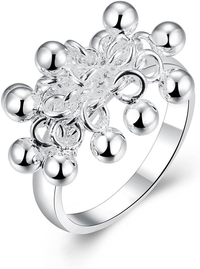Romantic Fate Silver Plated Fashion Fruit Grape Shape Lover Pretty Finger Ring Wife Gift