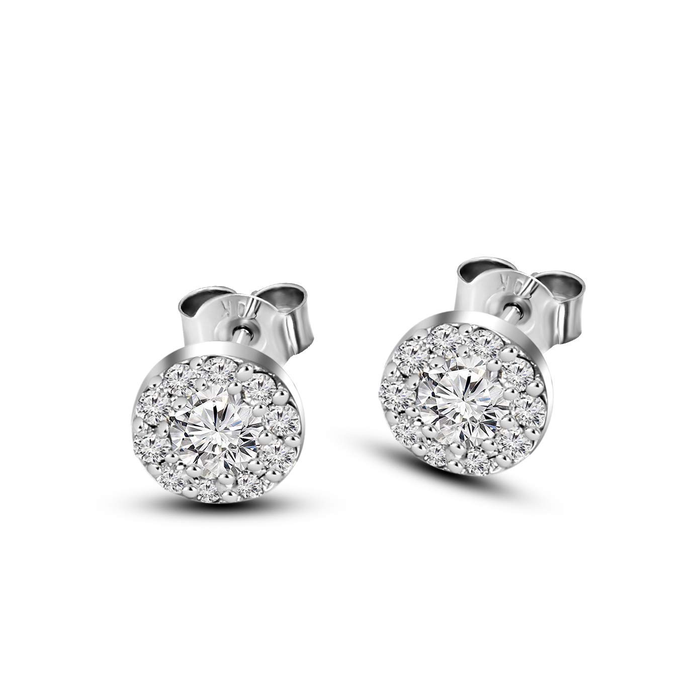 Buy Lab Grown Diamond Earrings 1/6 ct Luxury Stud Diamond Earrings 14K White Gold Lab Created G