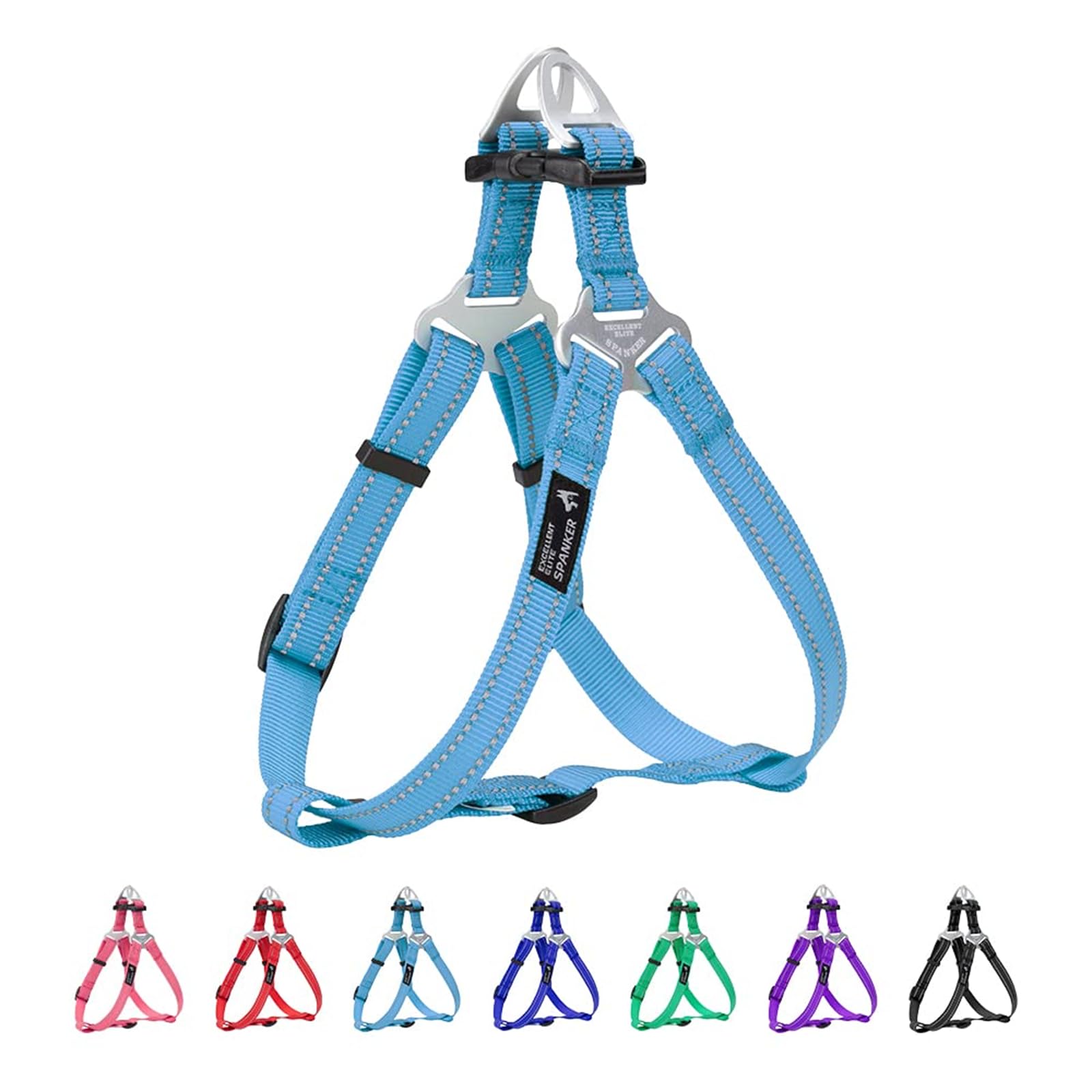 EXCELLENT ELITE SPANKER Step In Dog Harness Reflective Pet Harness Adjustable No Pull Dog Harness Puppy Harness for Small Medium Large Dogs Training Walking（LBLU-S)