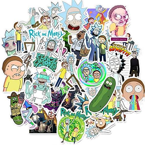 FENGLING Waterproof Pvc Cartoon Rick And Morty Stickers Skateboard Suitcase Luggage Guitar Graffiti Stickers Kid Classic Toy50Pcs