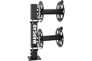 MARGAR Heavy Duty Double Welding Cable Lead Reel, 360-degree Adjustable Swivel Base, 10” Reel, Accommodates 150 Feet of 1/0 and 125 Feet of 2/0 Cable