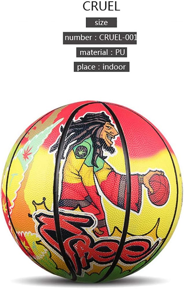 Original Graffiti No. 7 PU NBA Street Outdoor Basketball (7, Yellow) : Clothing