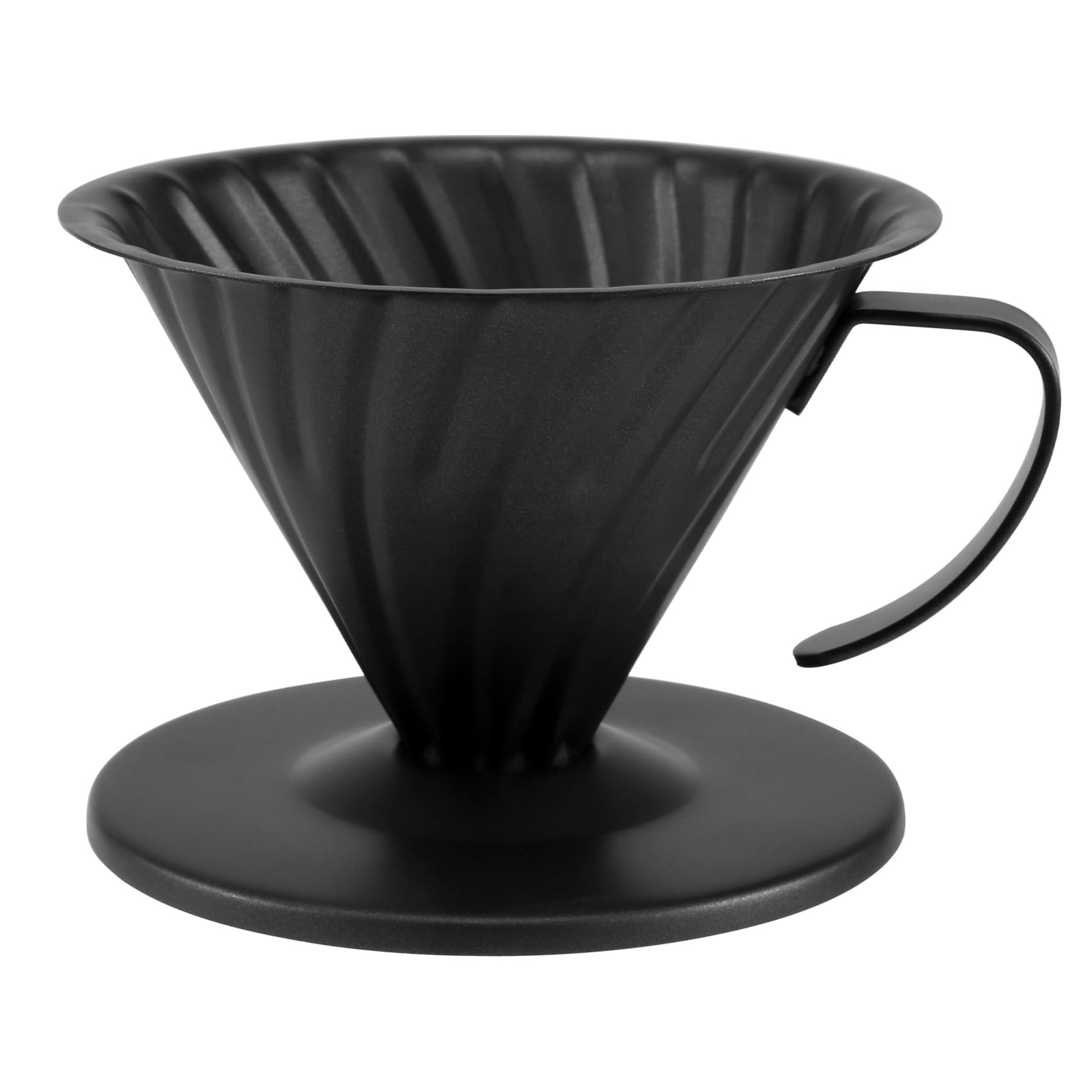 Hepzest Premium Pour Over Coffee Dripper Stainless Steel 304 Stainless Steel Hand Brewed Coffee Filter Cup Ideal for Home, Cafe, Restaurants - Coffee Enthusiast's Favourite (Black)