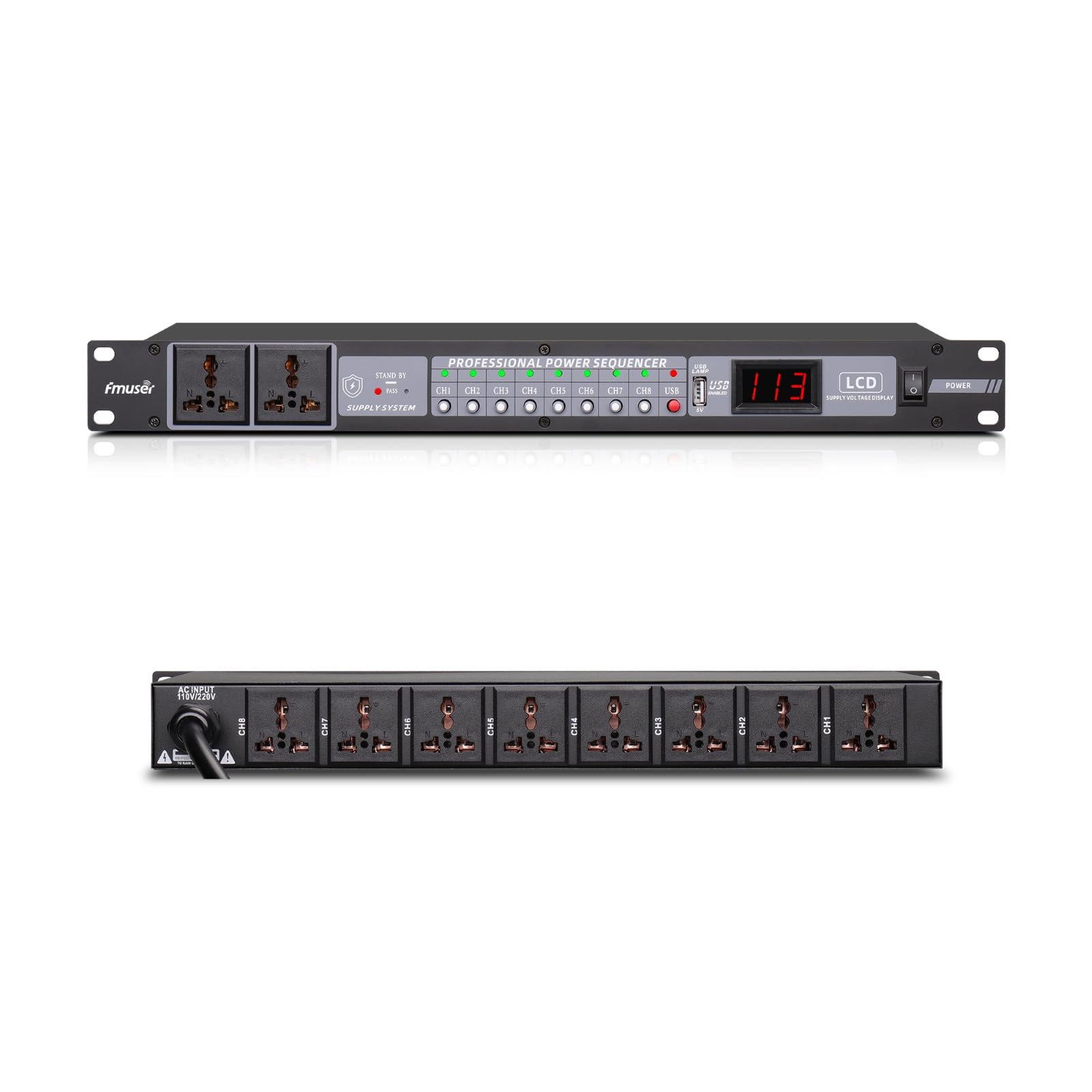 FMUSER 10-Outlet Power Sequencer Conditioner, 3000W