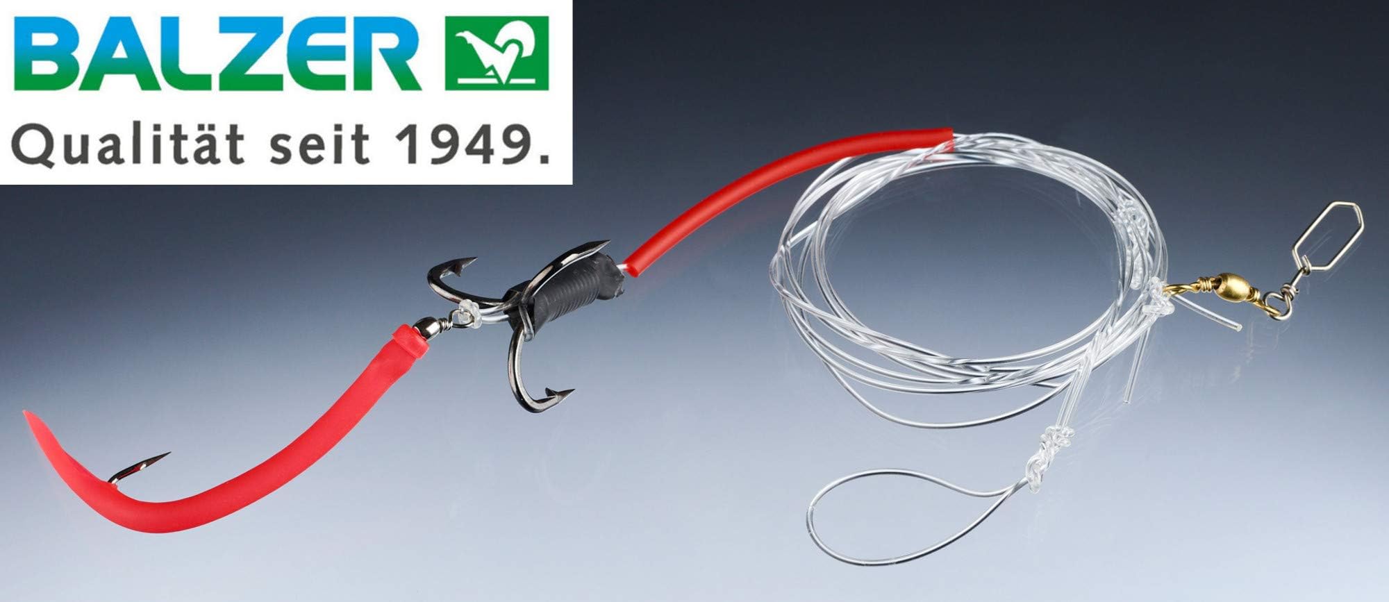 Balzer Overbiter System with Red Rubber Flake, 170 cm, Sea System for Cod Fishing and Halibut Fishing, Overbiting Sea Assembly