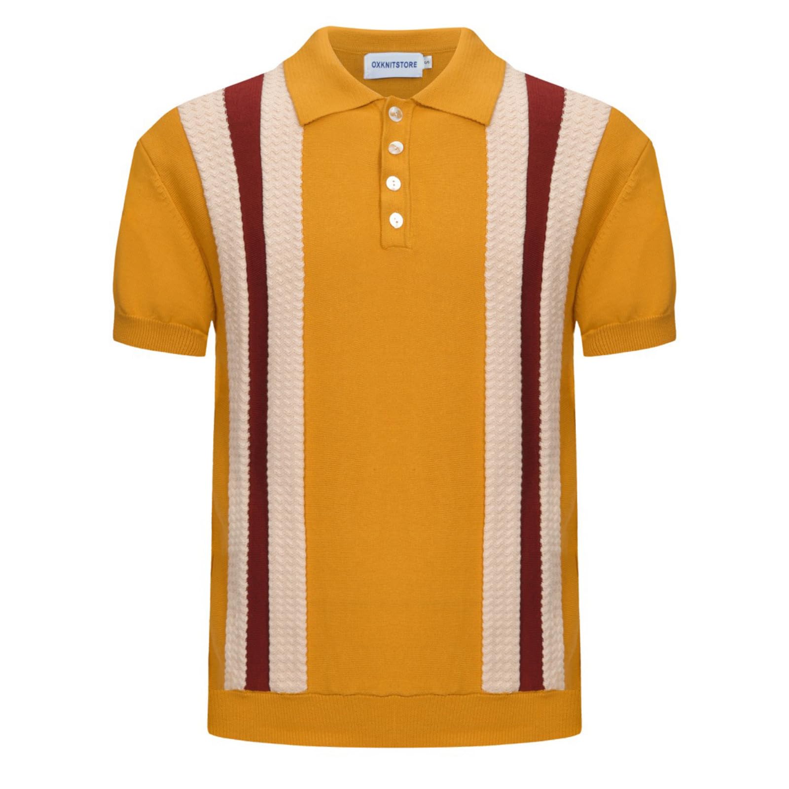OXKNIT Men’s Vintage Knit Polo Short Sleeve