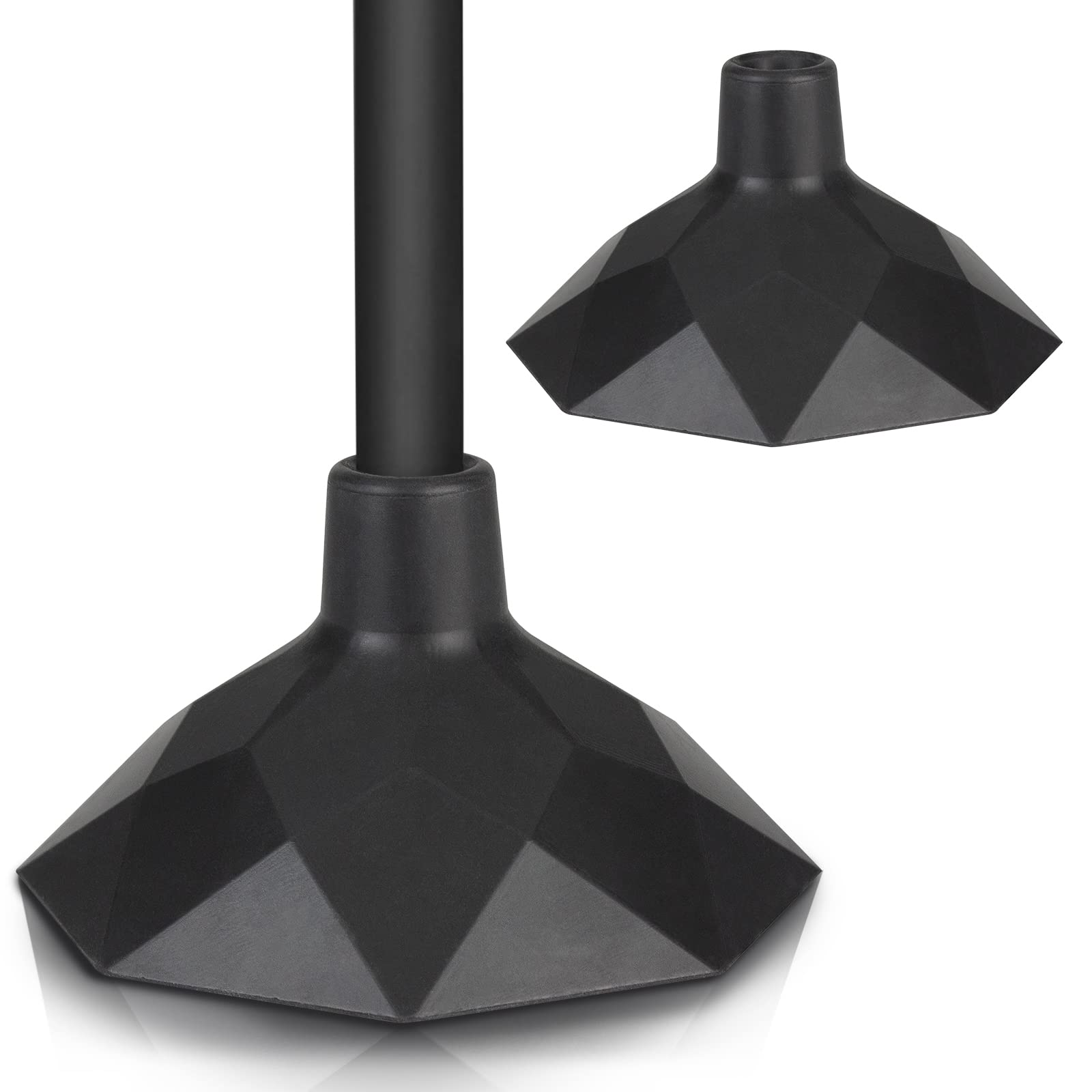 Vive Cane Tip - Self Standing, 3/4 Inch - Quad Rubber Replacement Tip, Heavy Duty Walking Accessories - Stable Four Point Quadruple Tripod Base Attachment, Universal, for Women, Men, Sticks, Posture