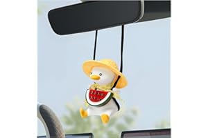 LSKASELUE Cool Swinging Duck Car Hanging Ornament, Watermelon Duck Pendant Rearview Mirror Decoration, Cute Ducking Charm Int