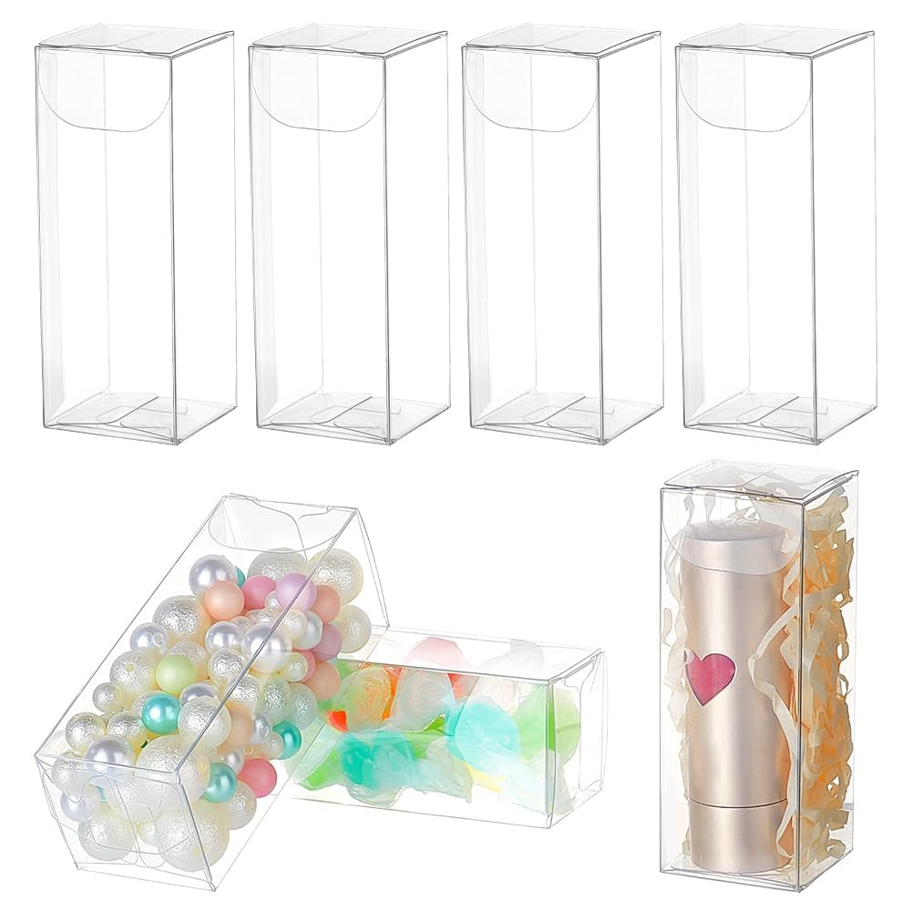 NBEADS 30 Pcs Transparent Plastic PVC Box, 3x3x8cm Clear Rectangle Gift Packaging Boxes Wedding Party Favour Boxes for Candy Cookies Cake Chocolate, Gift and Molds