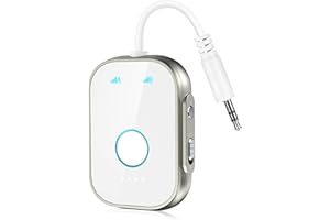 Swiitech Bluetooth Transmitter Receiver, 2-in1 Wireless Adapter for Airplane, Bluetooth 5.3 Transmitter for TVs, Gym Equipment, Cars,Use with 3.5mm Jack and RCA Cable