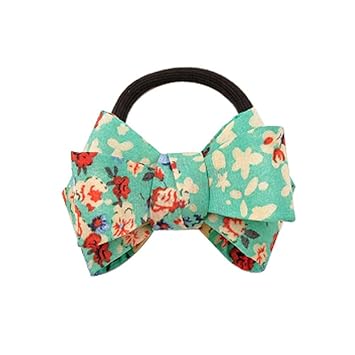 Amazon Com 5pcs Retro Floral Bowknot Elastics Ponytail Holder