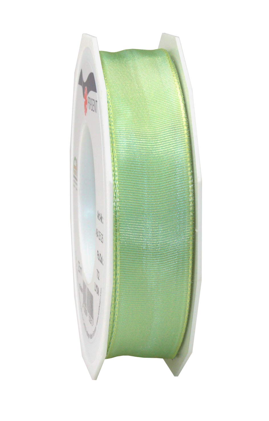 Präsent - Lyon Wired Taffeta Ribbon Jade 25 mm Width, 25 m Length