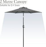 CHRISTOW Tilting Garden Parasol Umbrella UV Protective Polyester Canopy With view 3