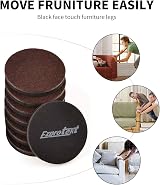Ezprotekt 3.5 Inch Round Furniture Sliders 16 Pcs Brown 89 mm Felt Pads view 7