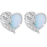 Angel Wings Studs Earrings Hypoallergenic Earrings Synthetic Opal Star Stud Earrings Tiny Small Earrings Gifts for Women Earrings Sterling Silver Minimalist Jewelry