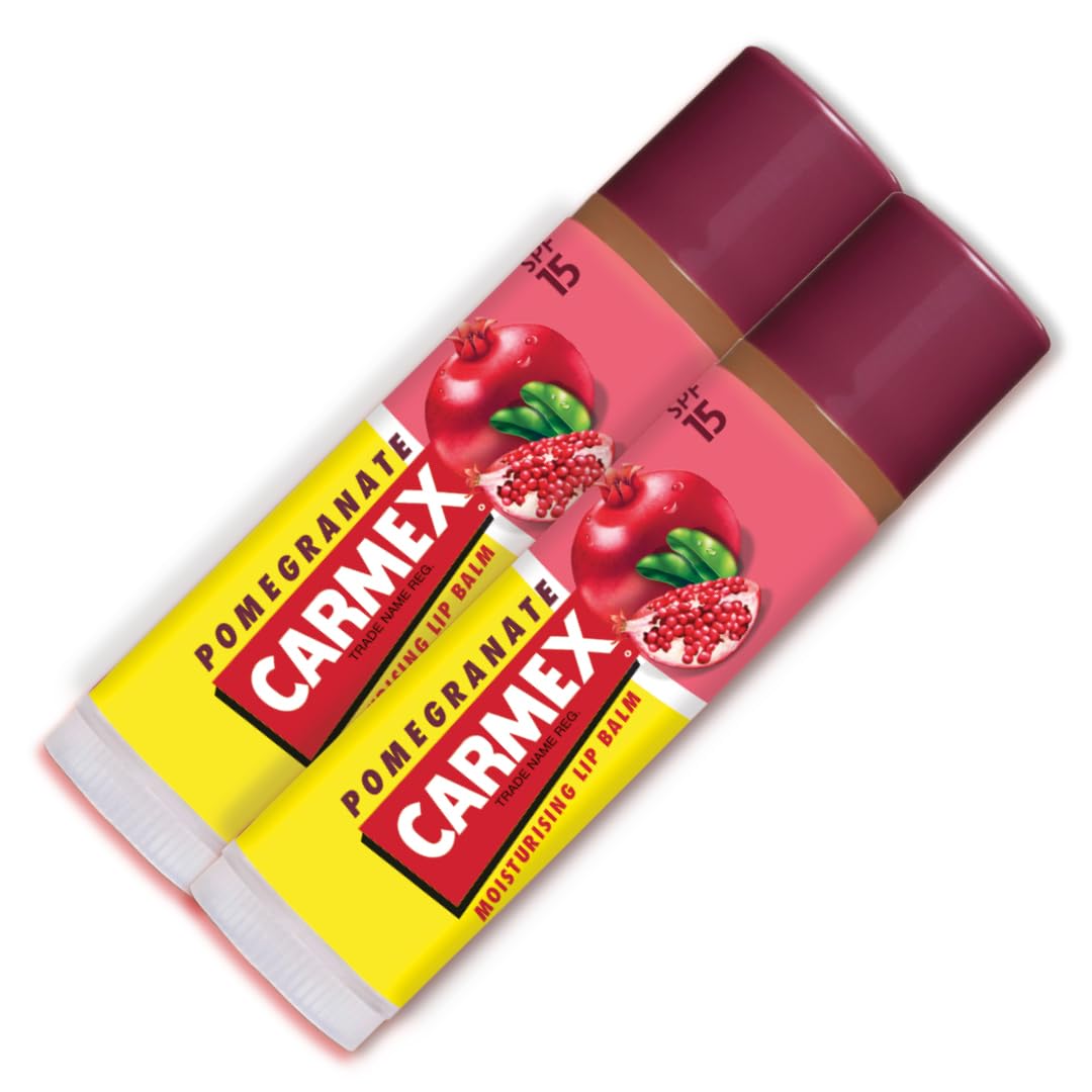 Carmex Pomegranate Click Stick Set Multipack With SPF 15 For Sun Protection Soothes And Repairs Dry, Cracked Lips Intensely Hydrating Winter Lip Care Formula (Pack Of 2) — image 1