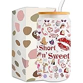 Singer Merch, Album Inspired Iced Coffee Cup, Gifts for Women Teen Girls Singer Fans Music Lovers, Singer Merchandise, 16 oz Coffee Glass Cup with Lid Straw