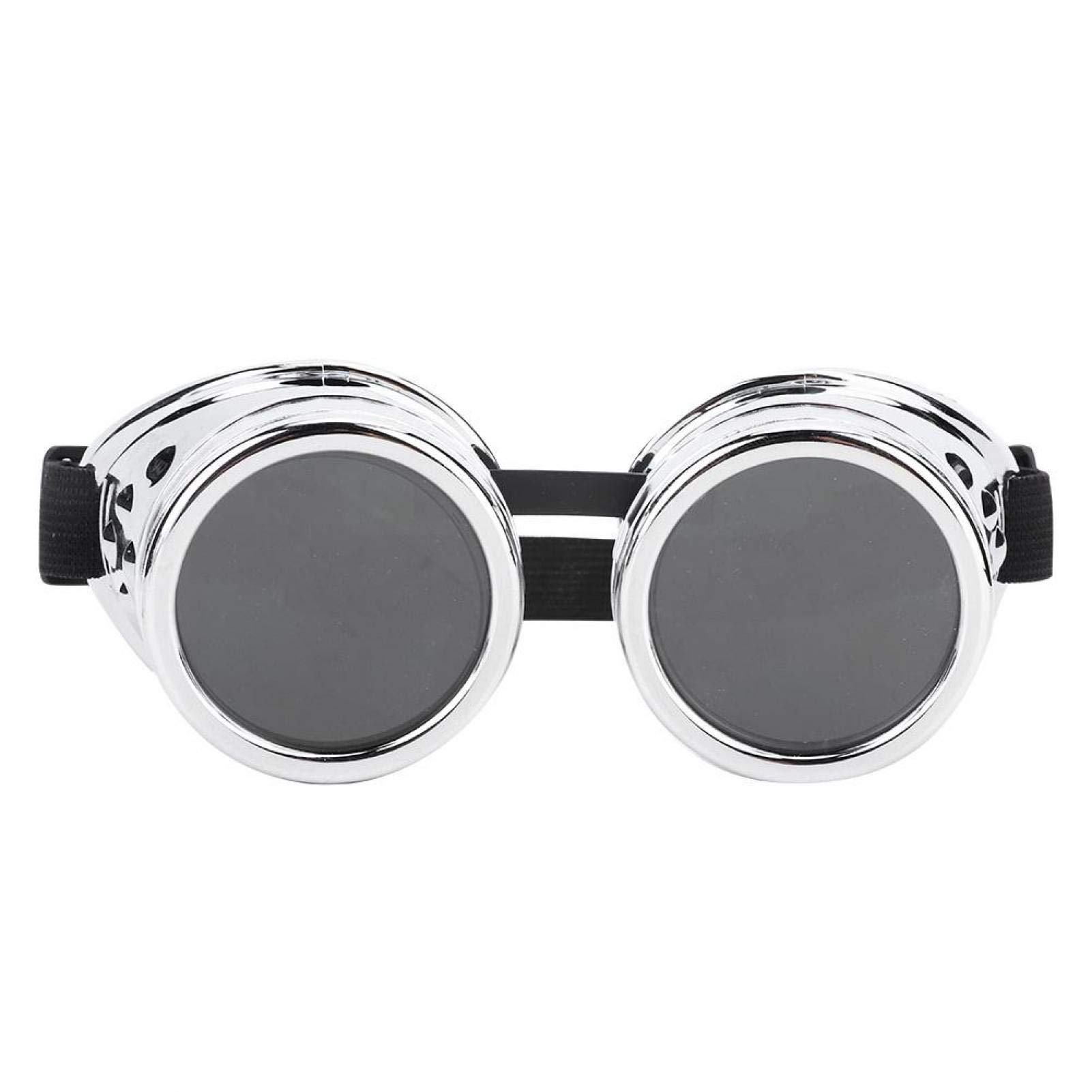 Alomejor Steampunk Goggles Steampunk Goth Cosplay Vintage Goggles Rustic Victorian like Sunglasses for mMen Women(bright silver)