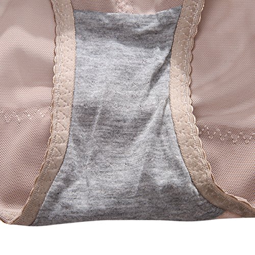 Shymay Women's Zipper Closure Hi-Waist Tummy Control Panties, Nude, Tag size 2XL=US size X-Small