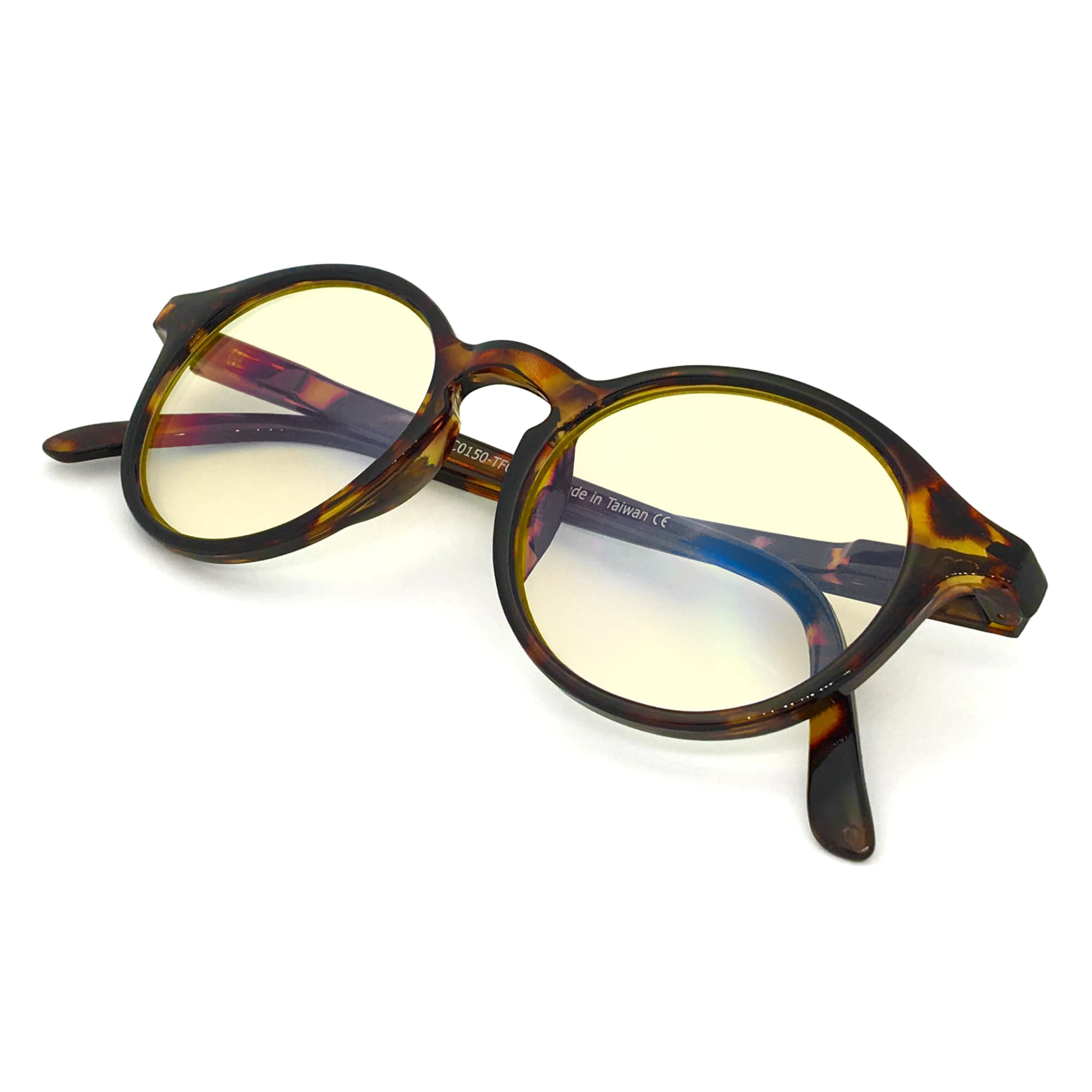 Photo 1 of J+S Blue Light Blocking Glasses for Women Men | Anti Eyestrain Headache Glare 400UV from Computer/Gaming/TV/Phones (Mana LCD lens - Round | Tortoise Shell Frame)