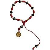 Red Thread with Cristal Beads Saint Benedict Bracelet Pulsera De San Benito