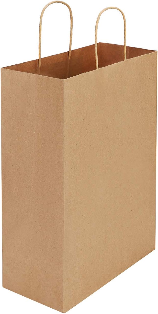 10Pcs Large Kraft Brown Paper Bags with Handle Paper Carrier Bags Paper Gift Bags Recycled Paper Packaging Bags for Grocery Baking Shopping Merchandise Boutique Retail Bags Food Takeaway Bags - Image 4