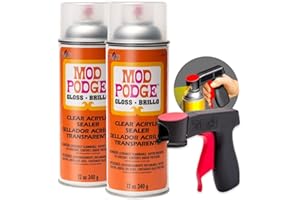 GRAS ART BUNDLES Mod Podge Spray Acrylic Sealer Glossy 2-Pack, Clear Coating Matte Paint Sealer Spray, Spray Can Sprayer Handle