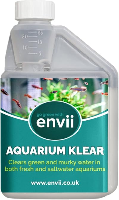 envii Aquarium Klear Natural Bacteria Clears Green Water 500ml Treats 4000L