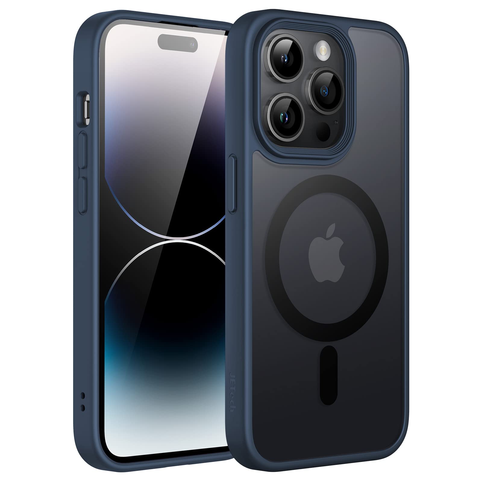 Photo 1 of JETech Magnetic Case for iPhone 14 Pro Max 6.7-Inch Compatible with MagSafe, Translucent Matte Back Slim Shockproof Phone Cover (Storm Blue)
