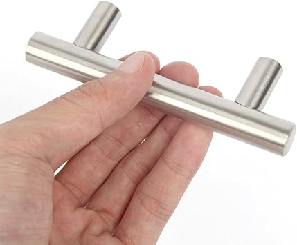 10 Stück Edelstahl Türgriffe, Schrank ab Küche, T-Stange, gebürstetes