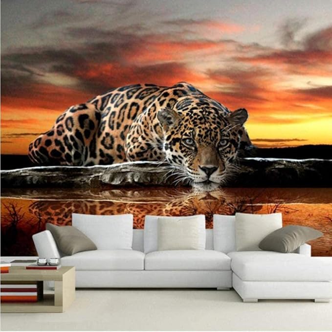Wandbild Tapete Foto Foto Tapete Leopard Wandverkleidung Wohnzimmer