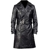 Takitop Jackalious Black Trench Coat Real Lambskin Leather for Men
