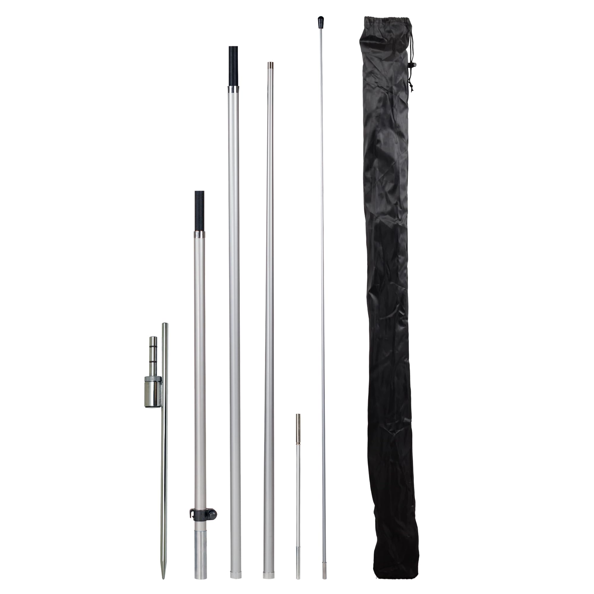 Photo 1 of LookOurWay Feather Flag Pole Kit - 13 Feet Tall Swooper Flag Pole Kit with Rotating Ground Spike - Banner Flag Pole for 12ft Arc Shaped Outdoor Advertising Flags