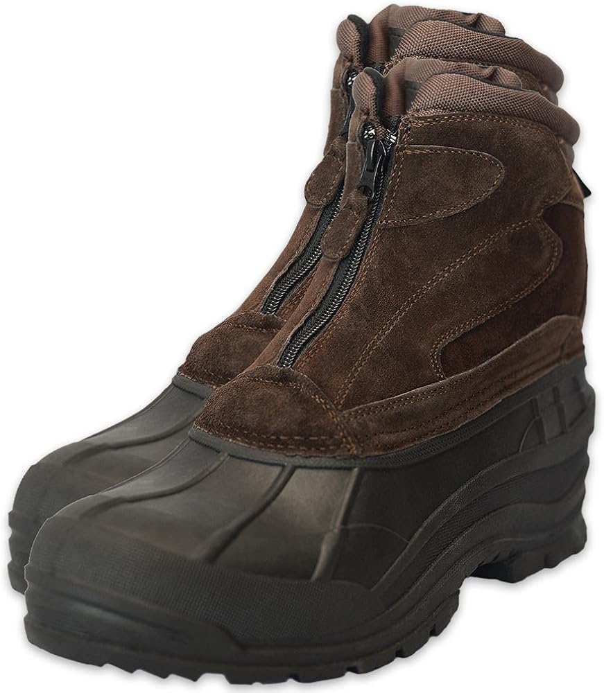 mens zip up snow boots