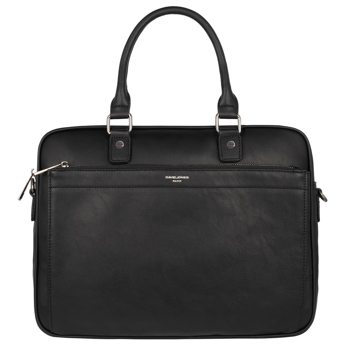 David Jones - Men's Business Briefcase - Work Handbag PU Leather - 15 Inch Laptop Bag - Large Shoulder Messenger Bag - Multiple Pockets Crossbody Bag - Computer Satchel - Office School Travel - Black