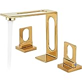BAKALA Gold Bathroom Sink Faucet 3 Hole, 8-Inch Widespread Bathroom Faucet with 2 Water Supply Hoses, Hollowed Design