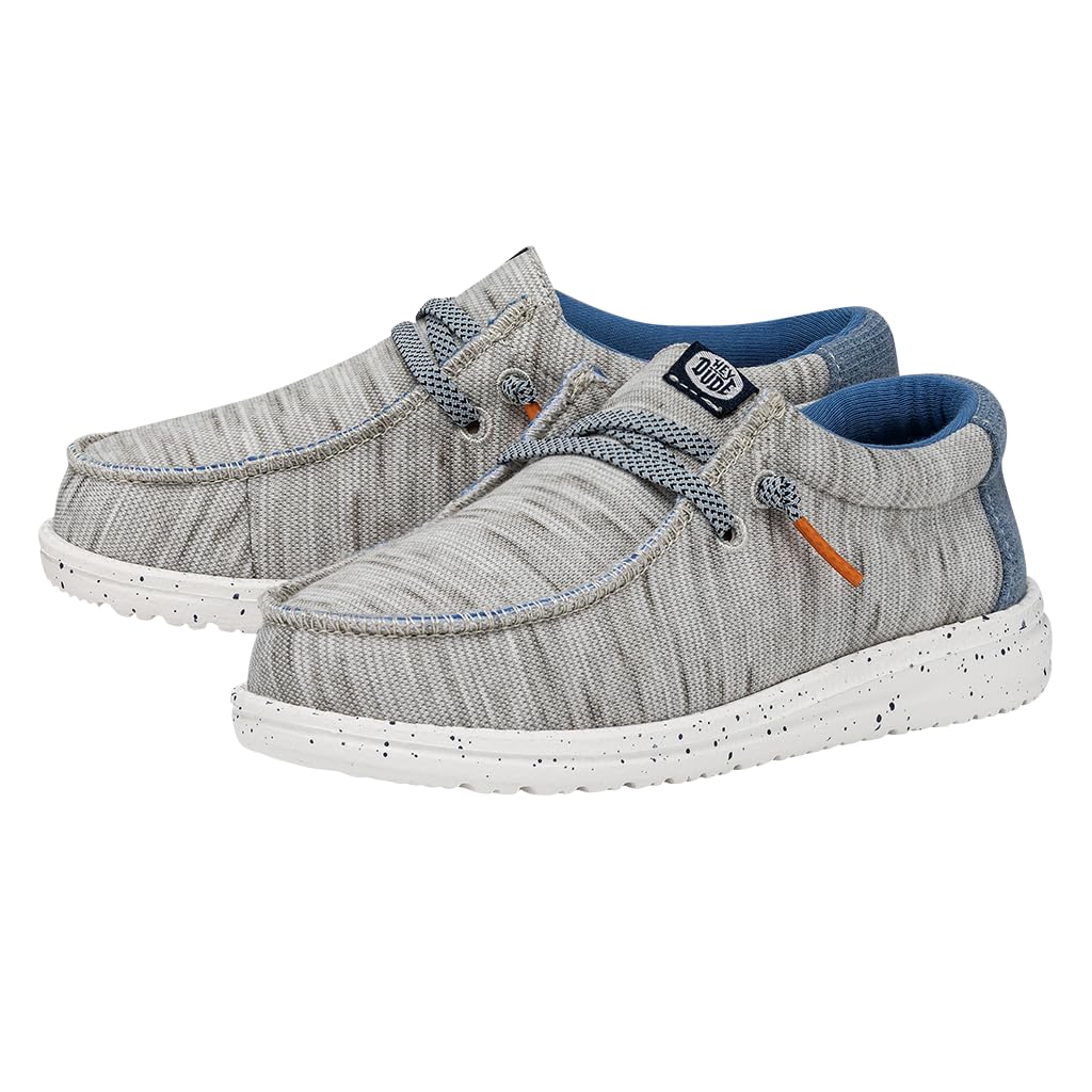 Hey Dude Wally Youth Jersey | Youth Shoes | Youth Lace Up Loafers | Comfortable & Light-Weight